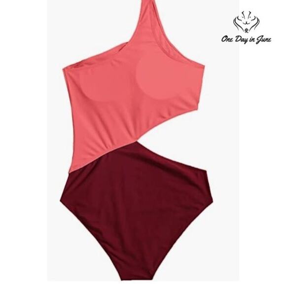 SweatyRocks One Shoulder Cutout One Piece Swimsuit Size S - Picture 2 of 4